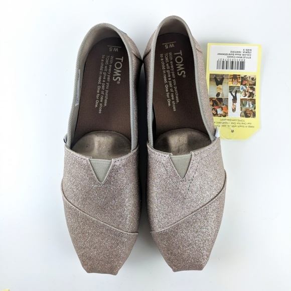 Toms Classic Slip Ons Rose Gold Glimmer 